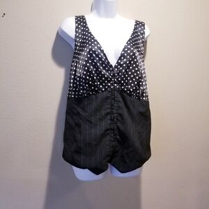 Torrid black/white bustier w/hook front closure